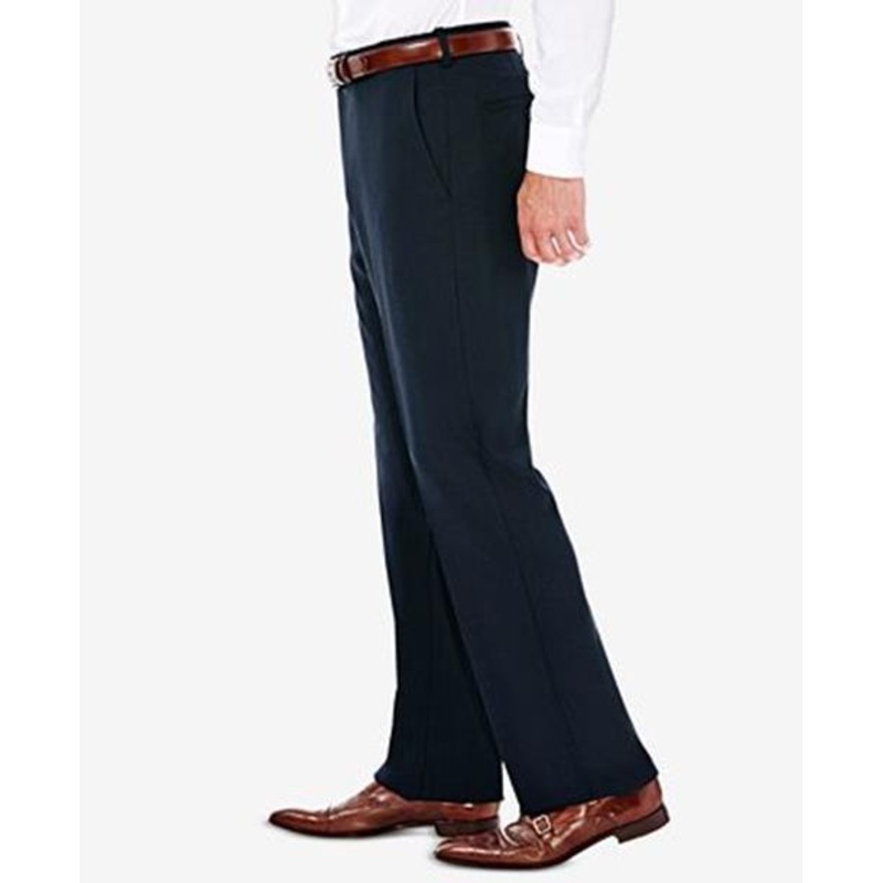 HAGGAR J.M. Mens Classic Fit Stretch Sharkskin Dress Pants 34 x 30 Navy Blue