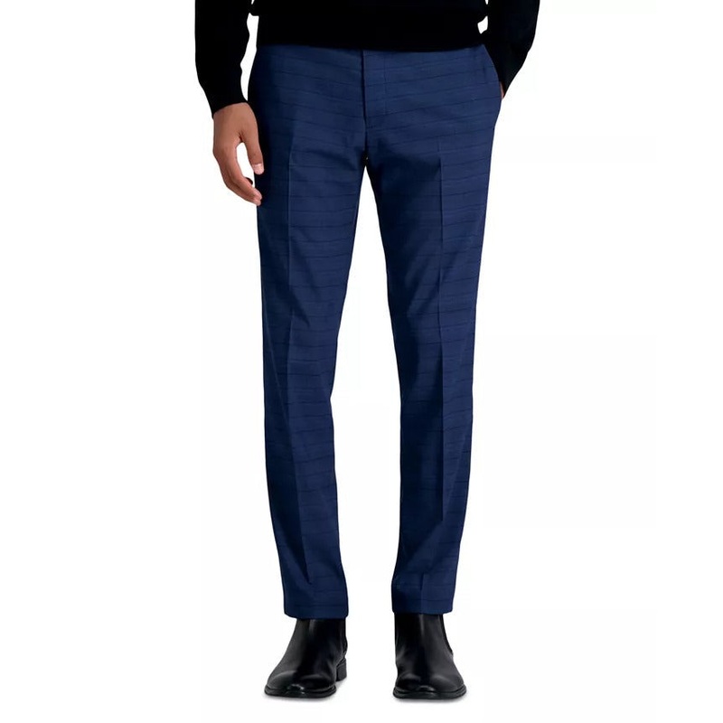 KENNETH COLE Men's Slim-Fit Stretch Dress Pants 34 x 30 Blue Windowpane