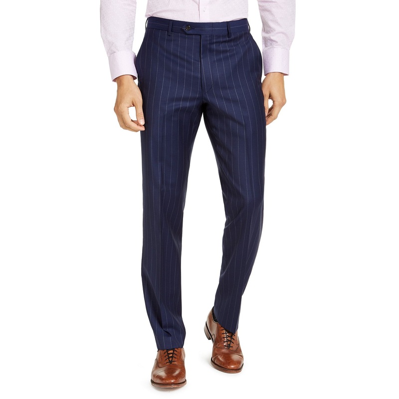 Lauren Ralph Lauren Classic-Fit UltraFlex Dress Pants 48 x 32 Navy Striped
