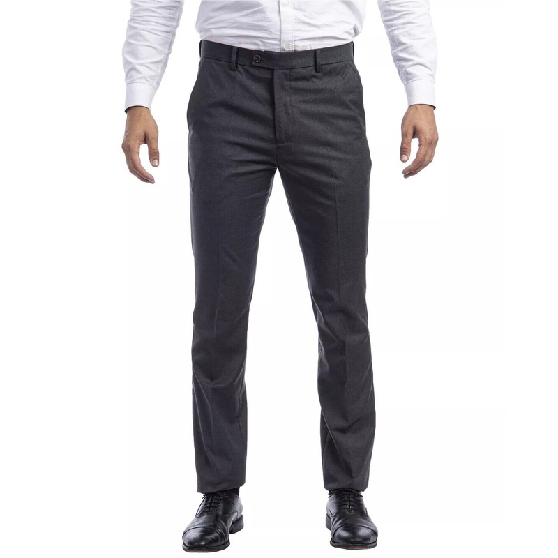 SEAN ALEXANDER Performance Men's Stretch Skinny Dress Pants Charcoal Grey 36W
