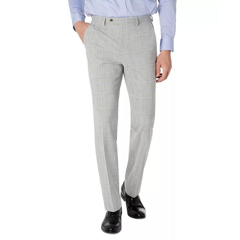 SEAN JOHN Men's Classic-Fit Suit Dress Pants Grey / Tan 34 x 34