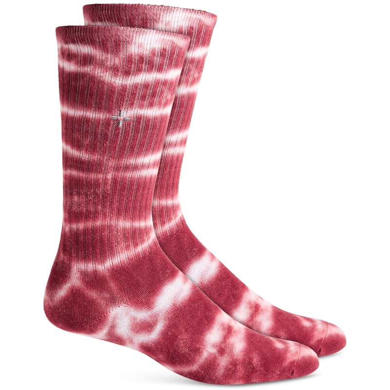 Sun + Stone Men's Red Tie Dyed Casual Crew Socks 7 - 12