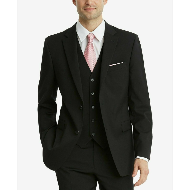 Tommy Hilfiger Men's Suit Jacket 36R Black Modern-Fit TH Flex Stretch