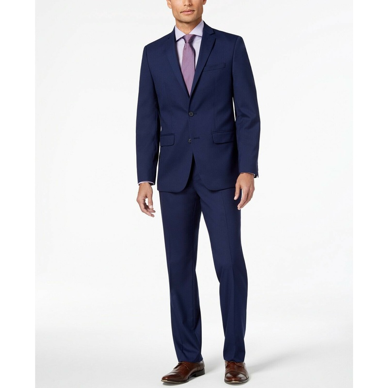 Van Heusen Flex Men's Slim-Fit Suit 40R / 33 x 32 Bright Navy Blue