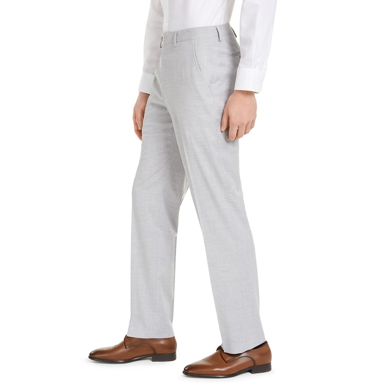 Alfani Men's Slim-Fit Stretch Light Grey Dress Pants 34 x 32