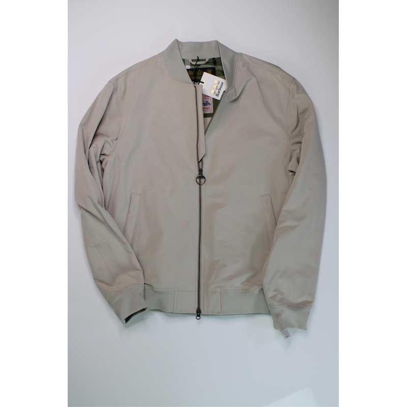 Barbour Mens Ando Bomber Jacket Large Beige / Cream