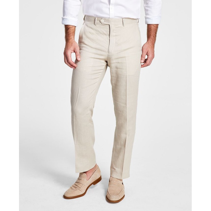 Lauren Ralph Lauren Men's Classic-Fit Solid Linen Dress Pants 34 x 32 Tan