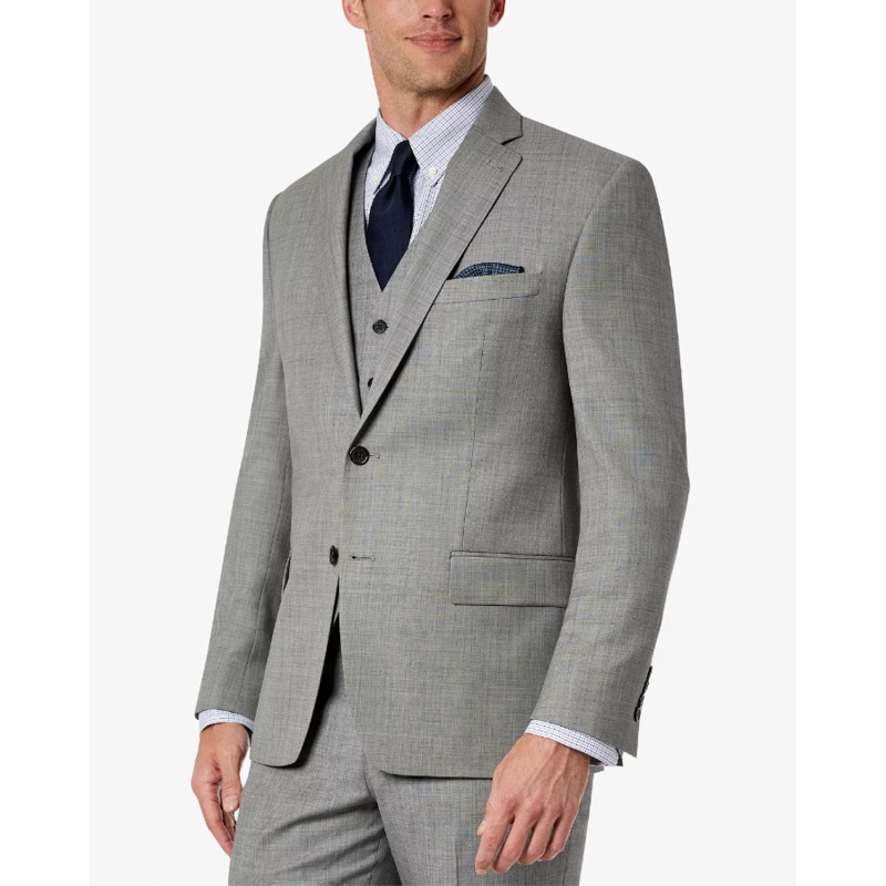LAUREN RALPH LAUREN Men's Classic-Fit Wool Stretch Suit Jacket Light Grey 42R