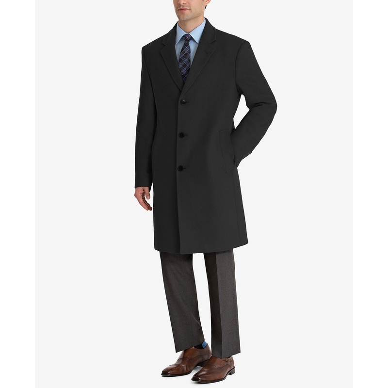 Lauren Ralph Lauren Men's Luther Wool-Blend Top Coat 38R Black Overcoat