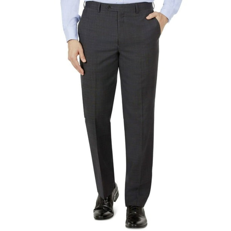 Lauren Ralph Lauren Mens Dress Pants 34 x 32 Grey Blue Plaid Wool