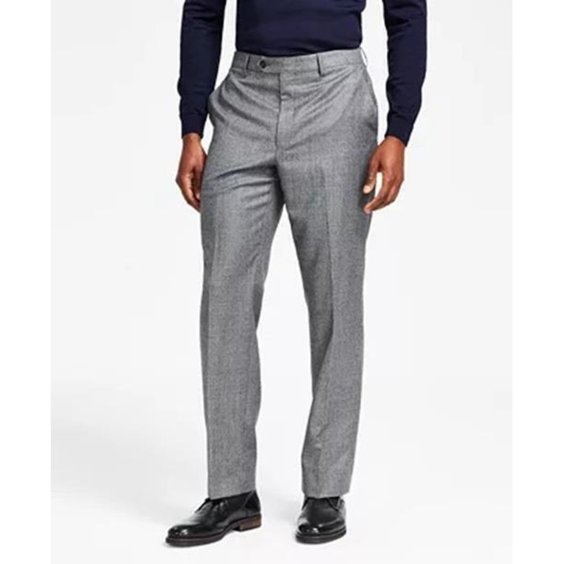 LAUREN RALPH LAUREN Mens Wool Flannel Dress Pants 44 x 30 White Black Plaid