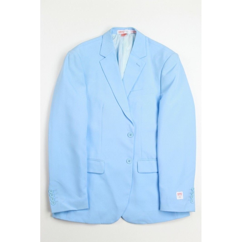 Oppo Suits Cool Blue 2 PC suit 50R / 43W Flat Front Pant Slim Fit NEW