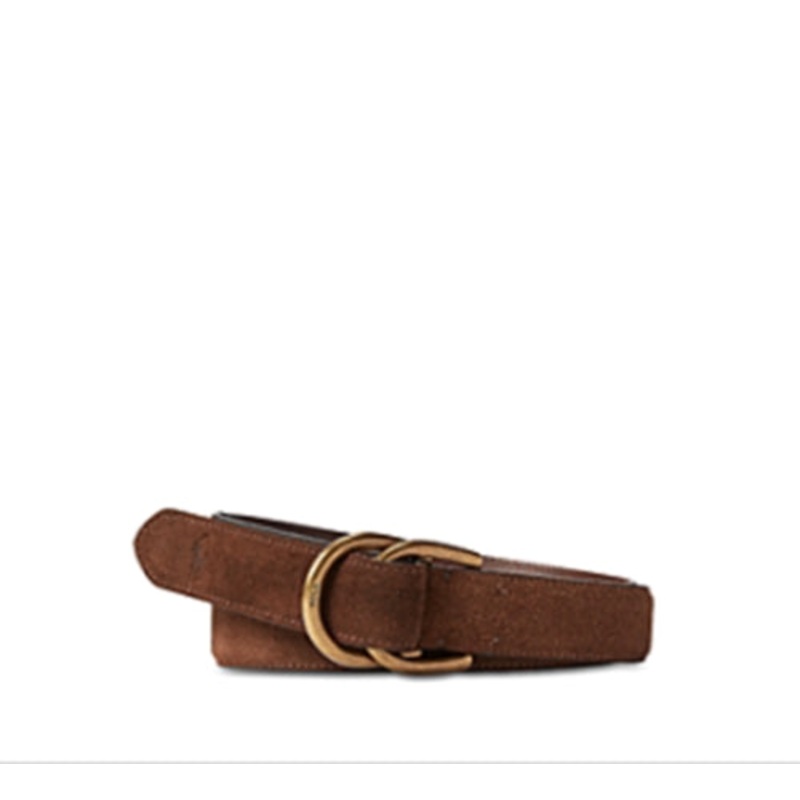 Polo Ralph Lauren Mens Suede D-Ring Belt Brown Medium