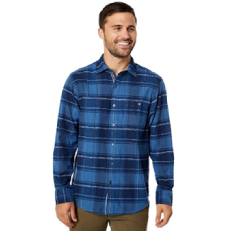 Tommy Bahama Mens Canyon Beach Riverside Plaid Shirt Dockside Blue 2XL