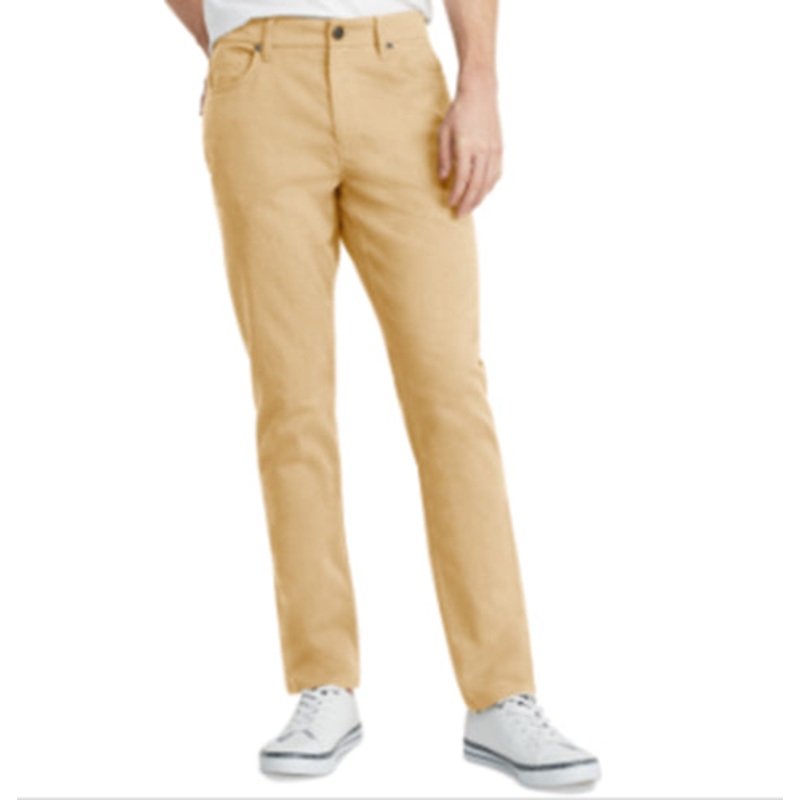 Tommy Hilfiger Mens Big and Tall Temp 5 Pocket Pants Champagne Toast 46 x 34
