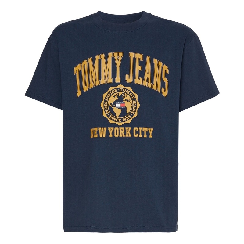 Tommy Jeans Men's College Logo Short Sleeve T-shirt Twilight Navy Blue XL