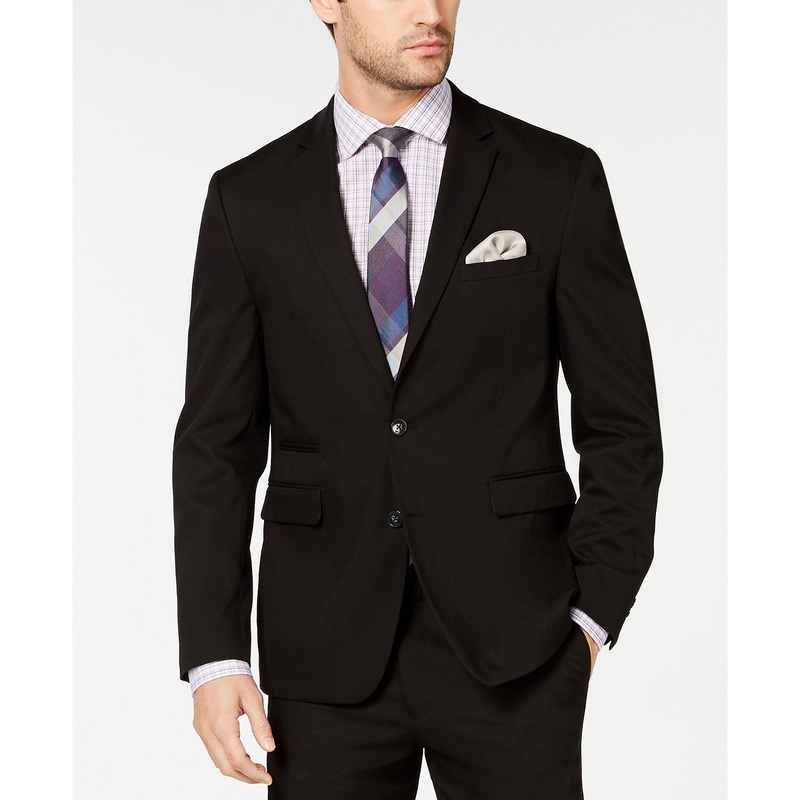 Vince Camuto Slim-Fit Stretch Wrinkle-Resistant Black Suit Jacket 44L