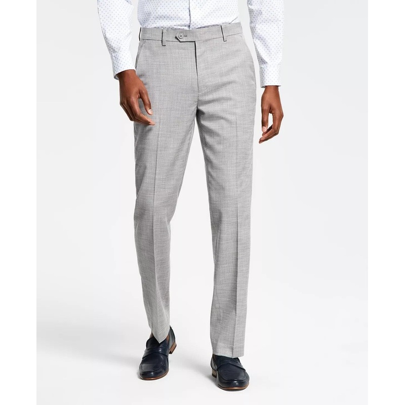Alfani Men's Slim-Fit Solid Knit Suit Dress Pants 30 x 32 Grey