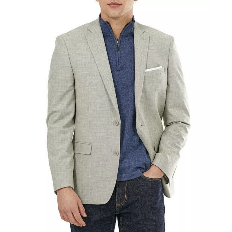 Bar III Men's Slim-Fit Solid Blazer Cream 46R Sport Coat