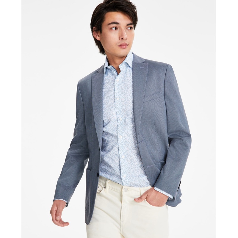 Bar Iii Mens Slim fit Sport Coat Blazer 40 L Blue