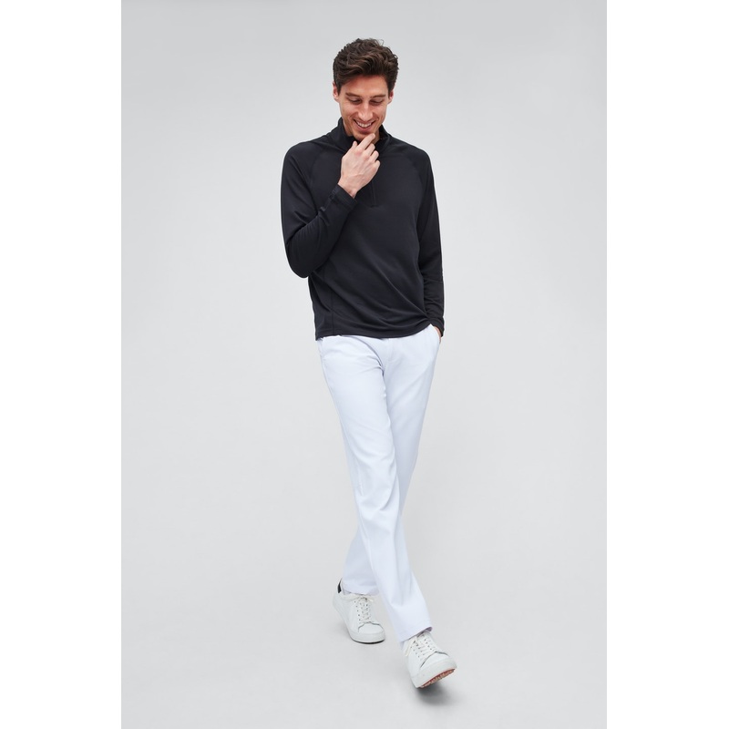 Bonobos Men Regular fit Long Sleeve Half Zip Sweatshirt XL Black Solid