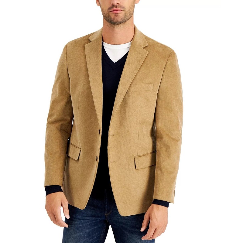 Club Room Men's Corduroy Classic-Fit Sport Coat Camel 42R Blazer