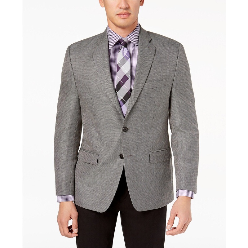 Lauren Ralph Lauren Mens Classic-Fit Ultraflex Check Sport Coat 41R Grey