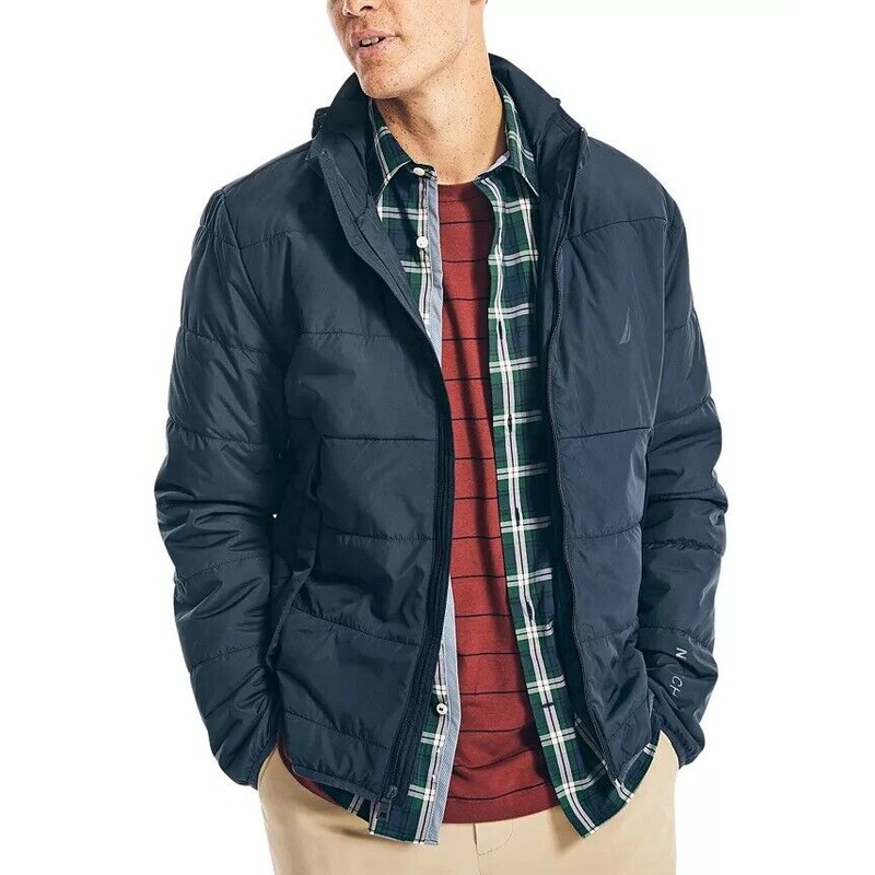 NAUTICA Men's Navtech Performance Water-Resistant Jacket XL Navy Blue
