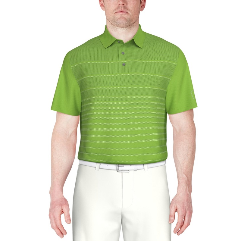 Pga Tour Men Athletic fit Short Sleeve Polo Shirt Large Green