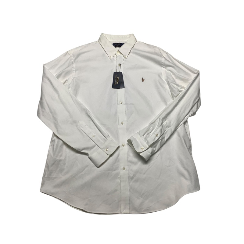 Polo Ralph Lauren Mens Classic fit Long Sleeve Button-Up Shirt XXL White Stretch