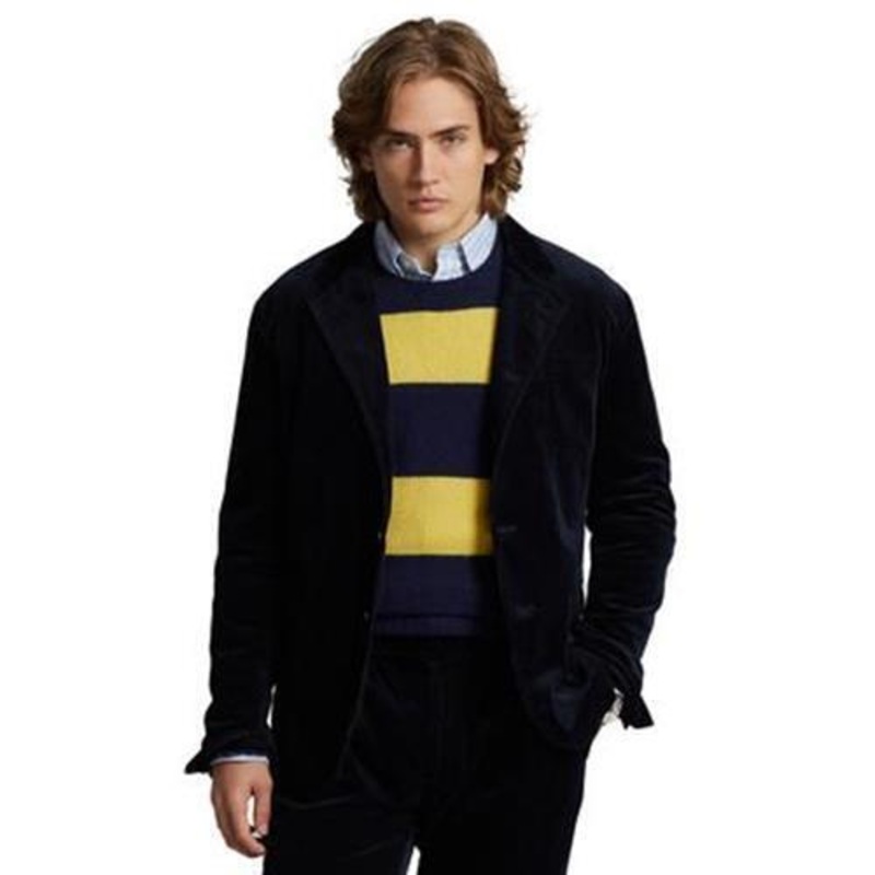 Polo Ralph Lauren Mens Corduroy Suit Jacket Fall Navy Large
