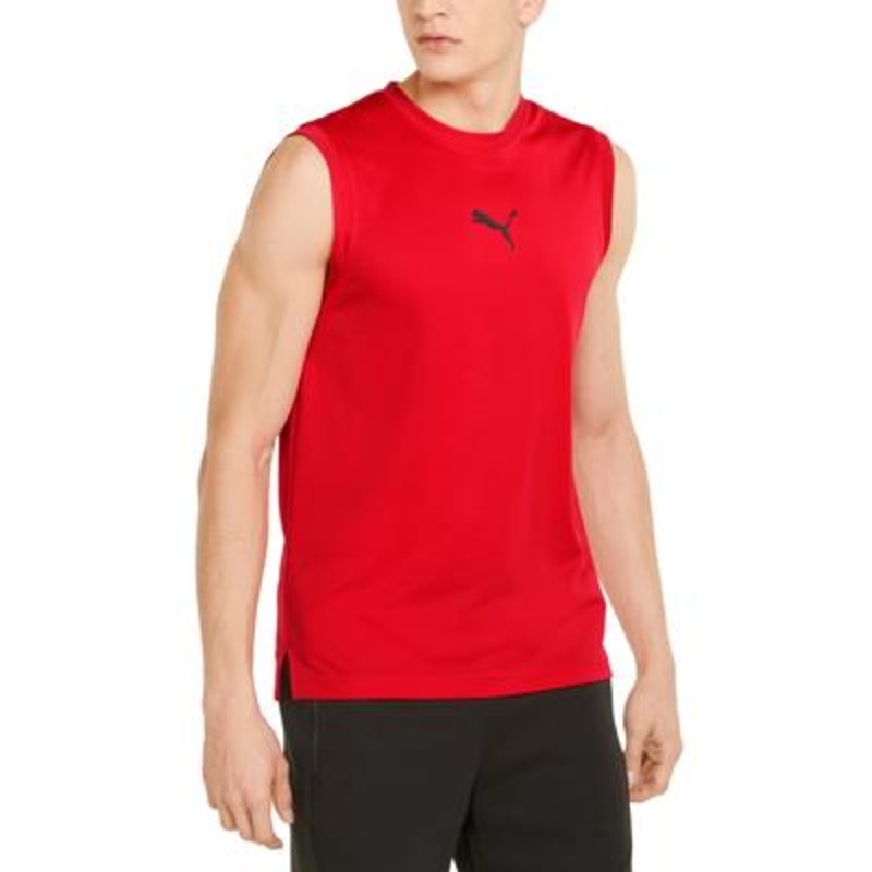 PUMA Men Regular fit Sleeveless Tank Top Shirt Medium Red Solid
