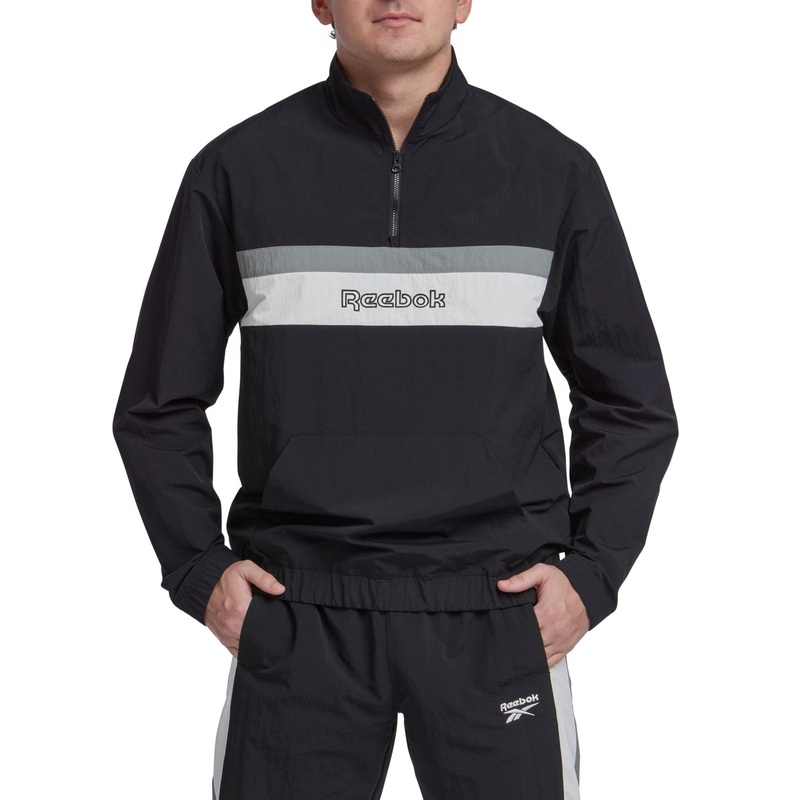 Reebok Men Regular fit Quarter zip Coat Medium Black