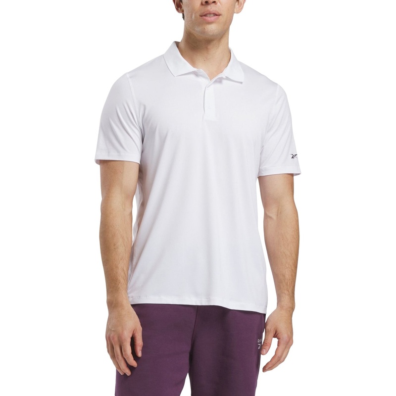 Reebok Men Regular fit Short Sleeve Polo Shirt XL White Solid