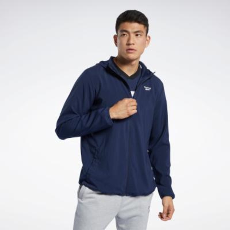 Reebok Men Regular fit Track Jacket Coat XL Blue Solid