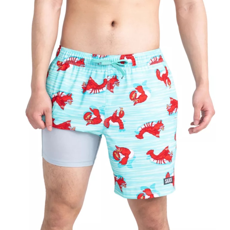 Saxx Mens Regular fit Swim Trunks Swimwear XL / 7 Blue