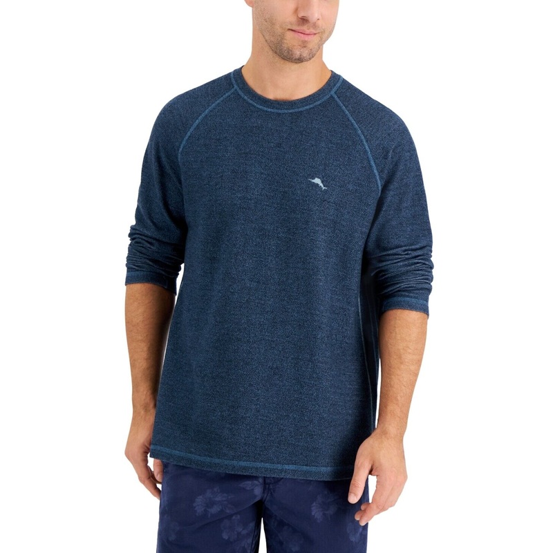Tommy Bahama Mens Bayview Sweater Blue Ash XL Extra Large