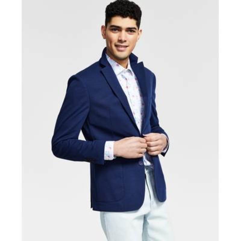 Bar Iii Mens Slim fit Sport Coat Blazer 36 R Blue Solid