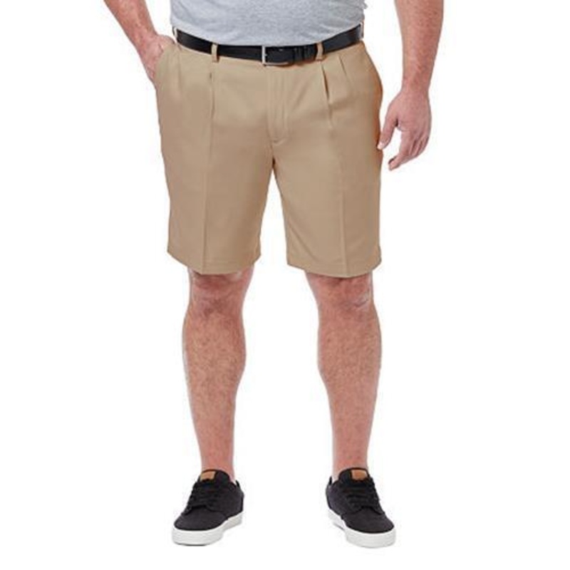 Haggar Big & Tall Cool 18 PRO Classic-Fit Stretch 52 Waist Pleated 9.5" Shorts