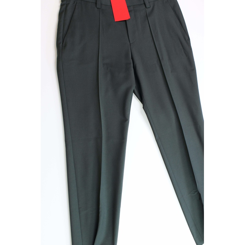 HUGO BOSS Men's Dress Pants Dark Green 30 x 32 Modern-Fit Super Flex