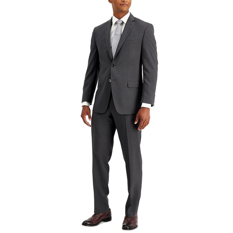 Marc New York by Andrew Marc Men's Modern-Fit Suit 44L / 37 X 33 Charcoal Grey