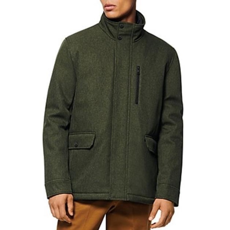 Marc New York Men's Mullins Melange Tech Funnel Collar Jacket XL Olive Green