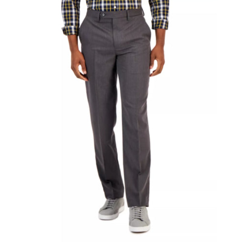 NAUTICA Men's Dress Pants Charcoal 41 x 34 Performance Stretch Modern-Fit