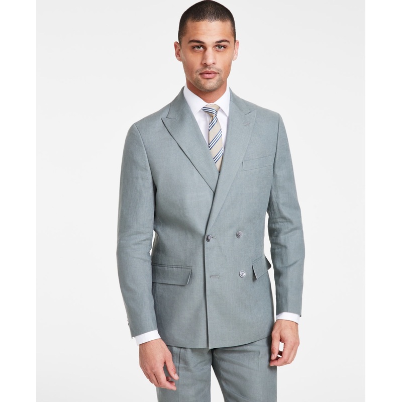 Tommy Hilfiger Mens Modern fit Double Breasted Suit Jacket Blazer 42 L Green