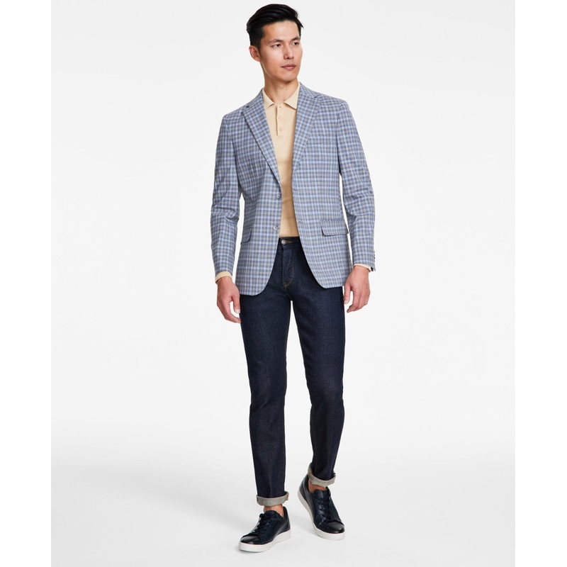 Tommy Hilfiger Mens Modern fit Sport Coat Blazer 42 L Blue Check