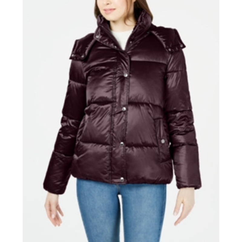 TOMMY HILFIGER Womens Hooded Puffer Coat XL Auburn