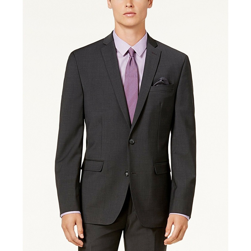 Bar III Men's Slim-Fit Active Stretch Suit Jacket 34S Charcoal Dark Gray
