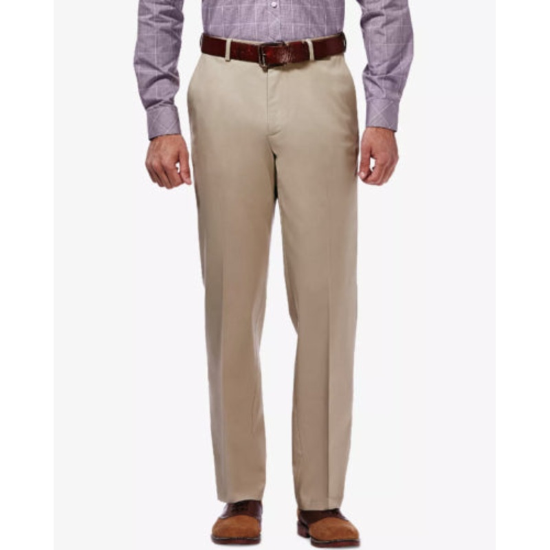 HAGGAR Men's Premium No Iron Khaki Classic Fit 34 x 32 Khaki