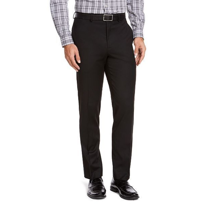 Izod Men's Classic-Fit Black Dress Pants 45 x 32 Flat Front