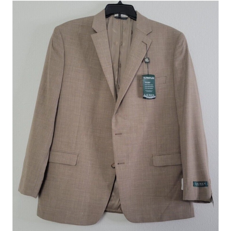 Lauren Ralph Lauren Mens Classic Fit Sport Coat Jacket 40R Light Brown